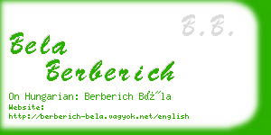 bela berberich business card